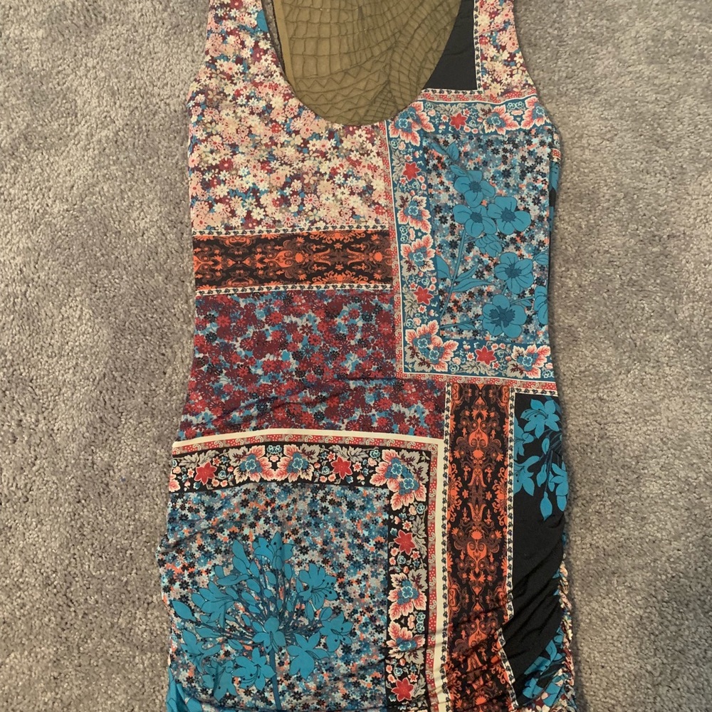 Sky floral mini dress